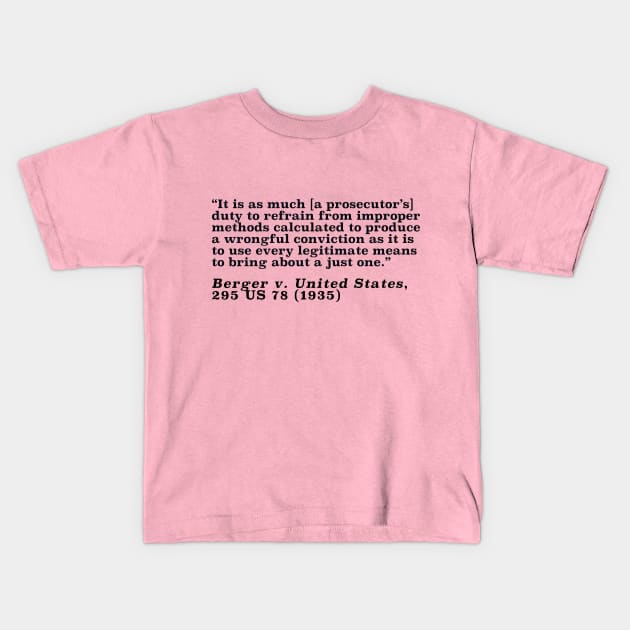 Berger v. United States Kids T-Shirt by ericamhf86